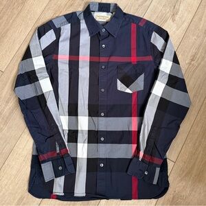 Burberry House Check Navy Red Plaid Shirt
